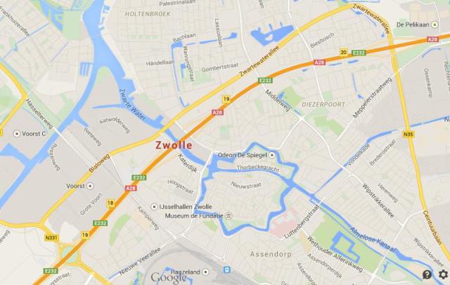 Map of Zwolle Netherlands