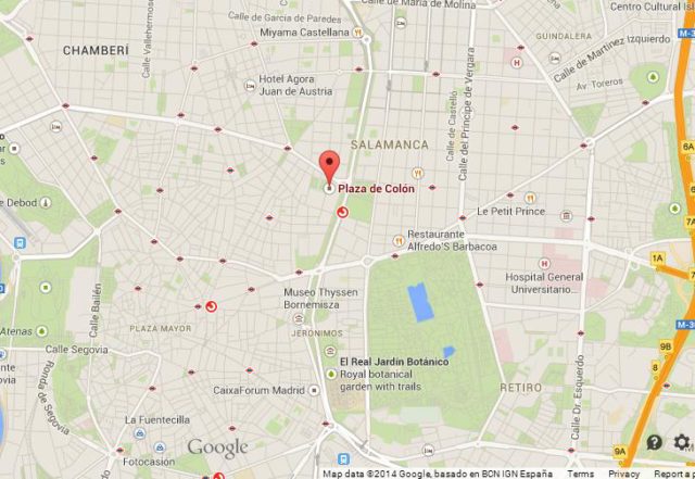 Where is Plaza Colon on Map of Madrid