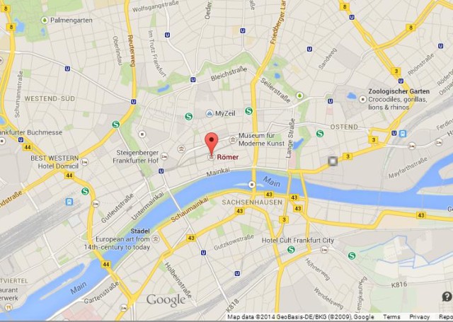 Where is Romer on Map of Frankfurt