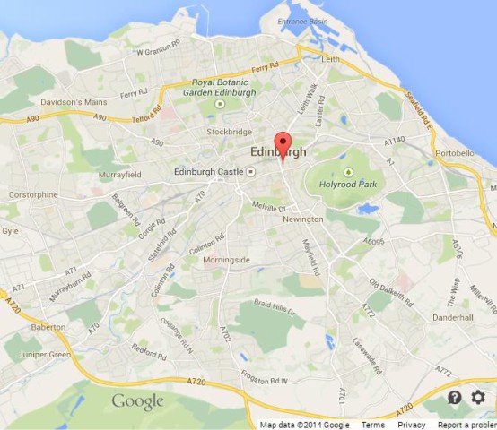location Royal Mile on Map of Edinburgh