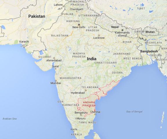 Location Andhra Pradesh on map India