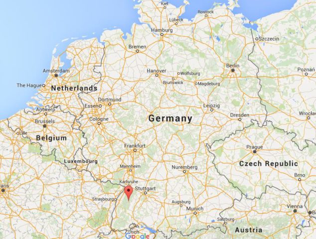 Location Baiersbronn on map Germany