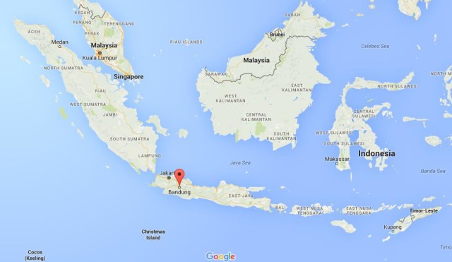 location Bandung on map Indonesia