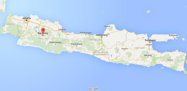location Bandung on map Java