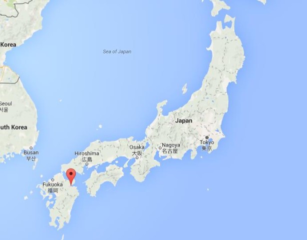 location Beppu on map Japan