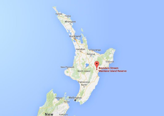 location Boundary Stream Mainland Island on map New Zealand