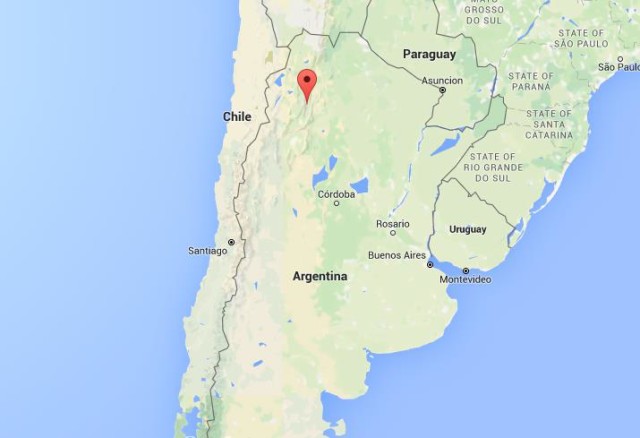 location Cafayate on map Argentina