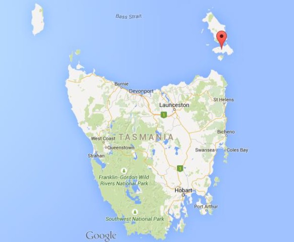 location Cape Barren Island on map Tasmania