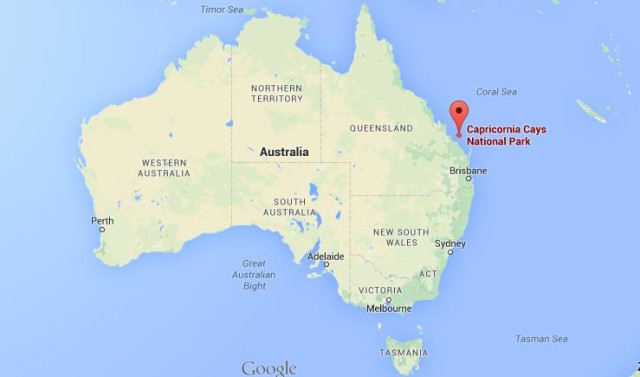 location Capricornia Cays National Park on map Australia
