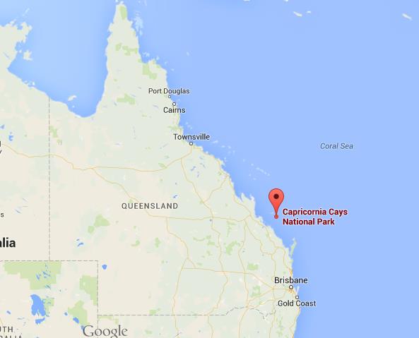 location Capricornia Cays National Park on map Queensland