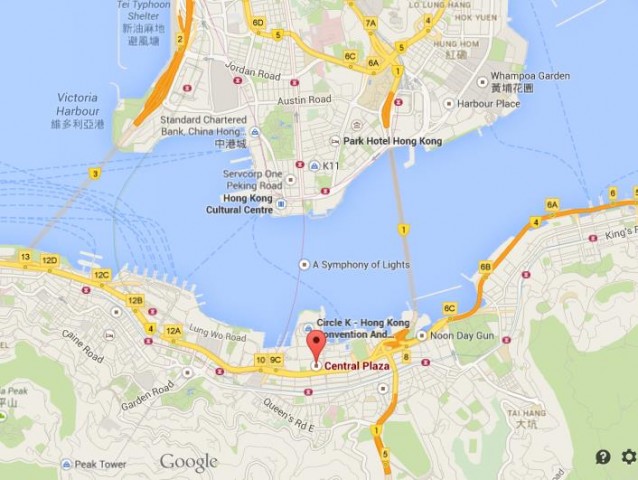 location Central Plaza map Hong Kong