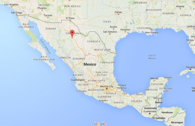 location Chihuahua on map of Mexico