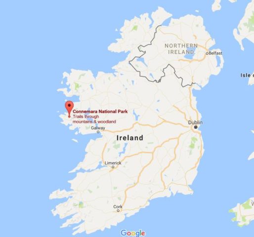 Location Connemara on map Ireland