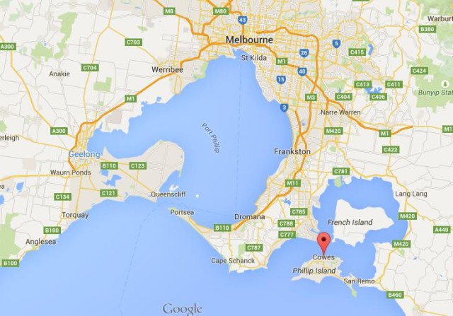 location Cowes on map Melbourne
