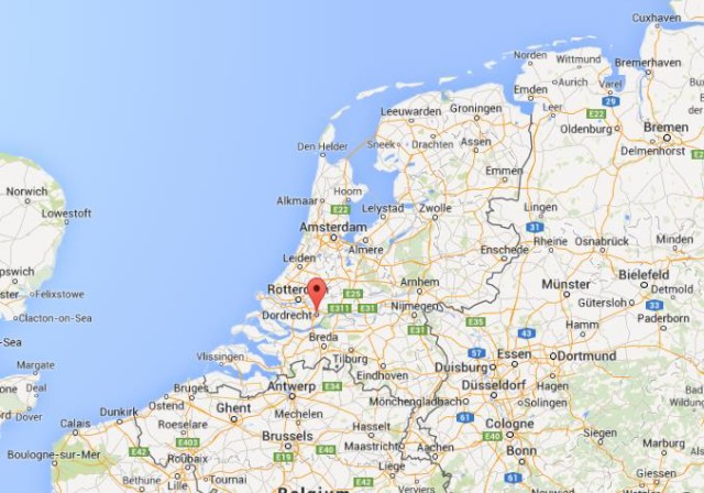 location Dordrecht on map of Netherlands