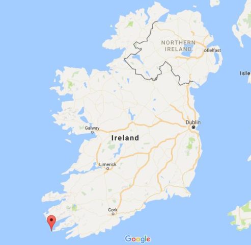 Location Dursey Island on map Ireland