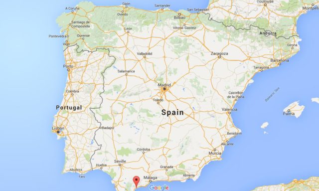 Location Estepona on map Spain