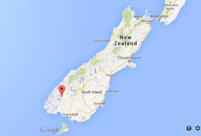 location Fiordland National Park on map