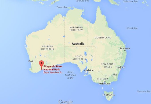 location Fitzgerald River on map Australia