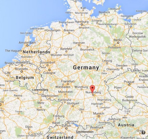 location Furth on map of Germany