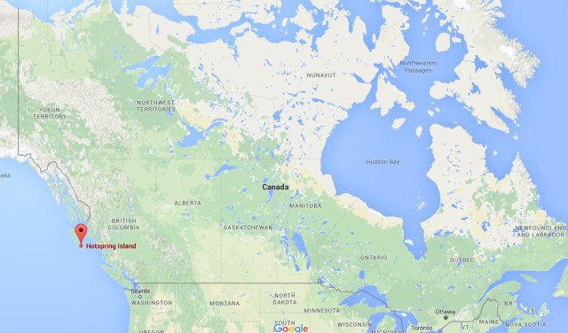 location Hotspring Island on map Canada