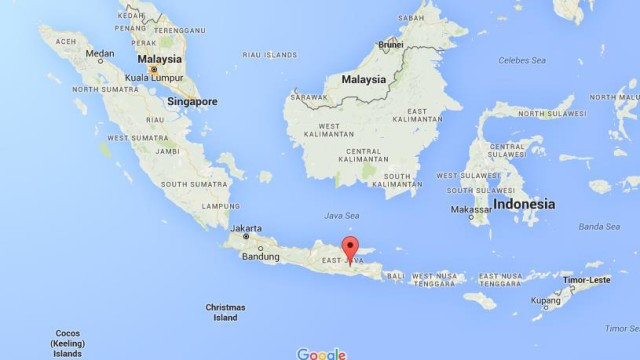 location Malang on map Indonesia