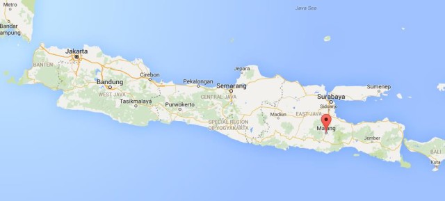 location Malang on map Java