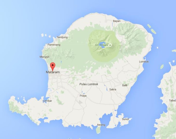 location Mataram on map Lombok