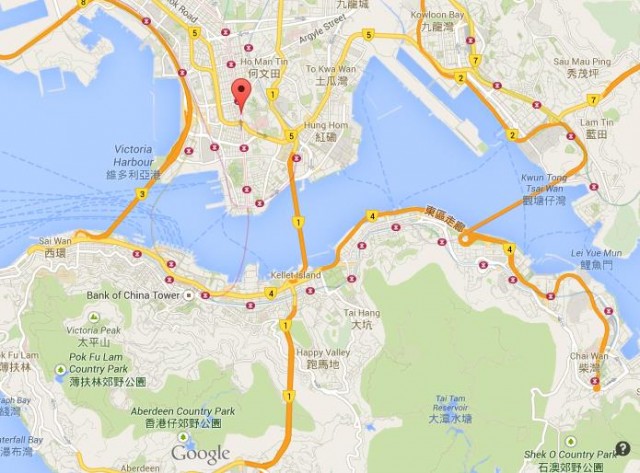 location Nathan Road map Kowloon Hong Kong