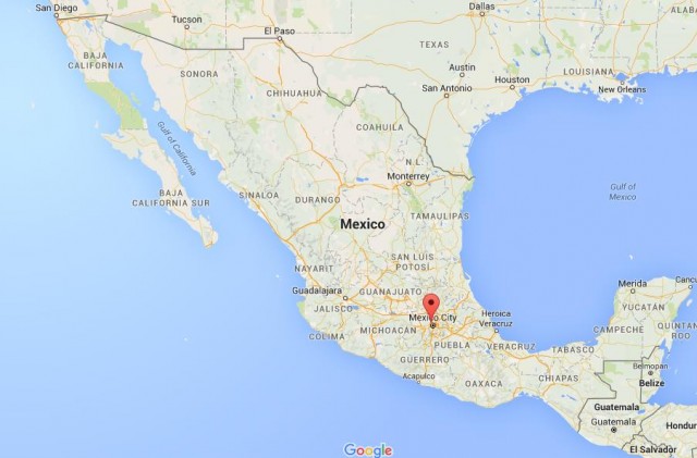 location Naucalpan on map Mexico