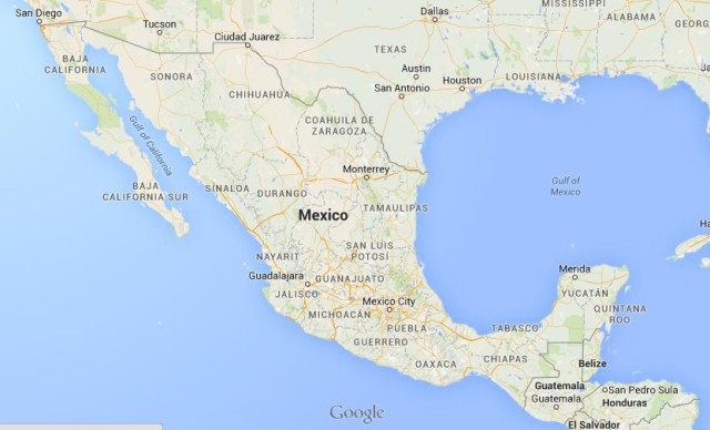location Oaxaca City on map Mexico