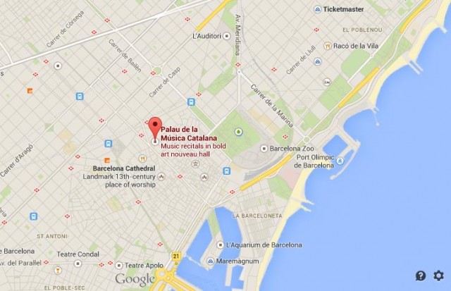 location Palau Musica Catalana map Barcelona
