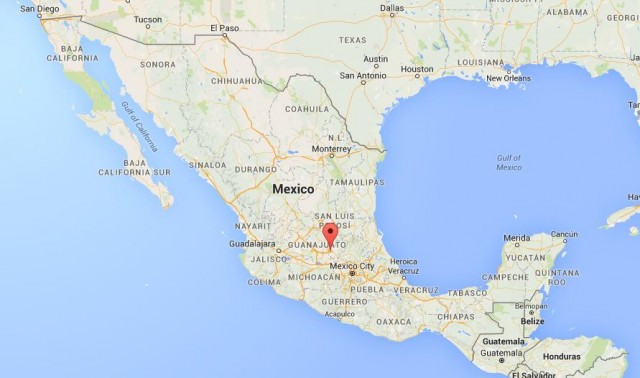location Queretaro on map Mexico