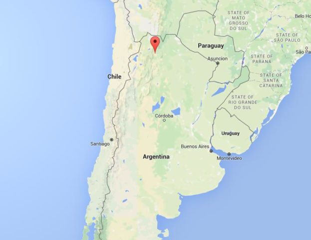 Location San Salvador de Jujuy on map Argentina