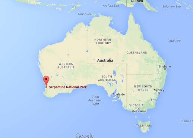 location Serpentine National Park on map Australia