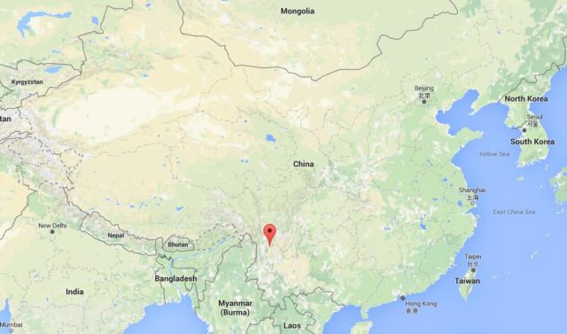 Location Tiger Leaping Gorge on map China