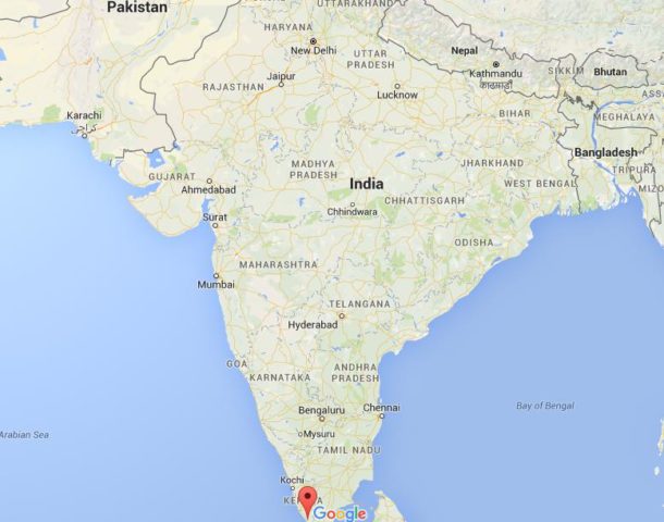 Location Trivandrum on map India