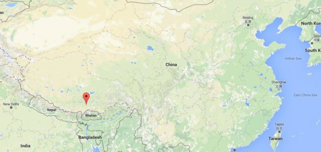 Location Tsang Po Canyon on map China