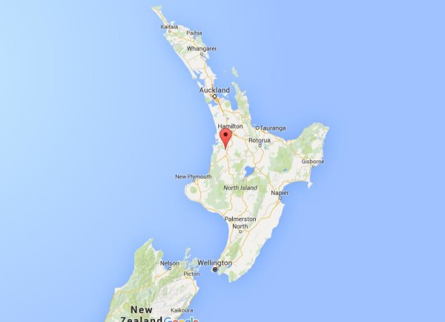location Waitomo on map of New Zealand