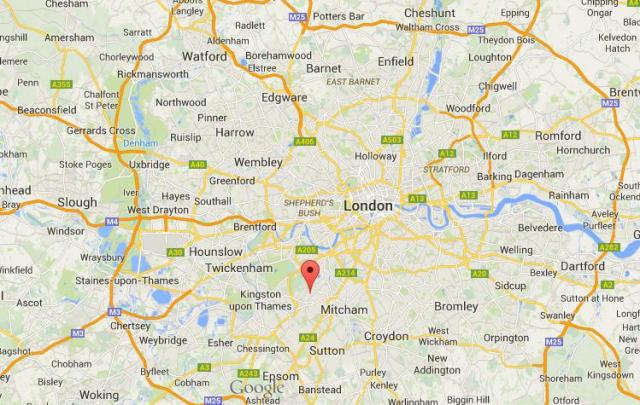 location Wimbledon on map of London