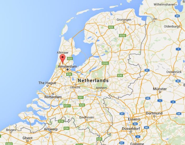 location Zaanstad on map Netherlands