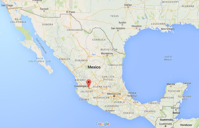 location Zapopan on map Mexico