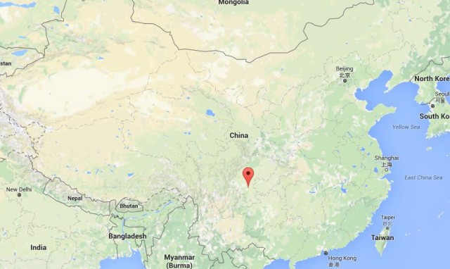 location Zigong on map China