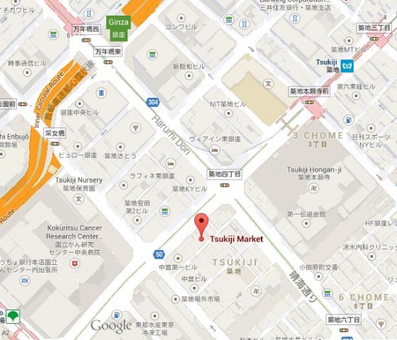 Tsukiji Market map Tokyo