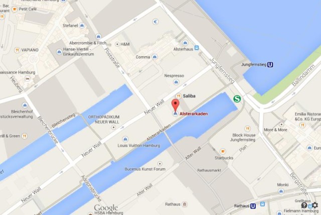Map of Alster Arcades Hamburg