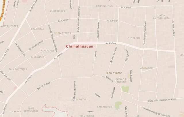 Map of Chimalhuacan Mexico