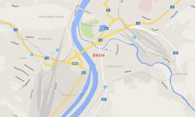 Map of Decin Czech Republic