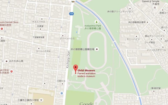 Map of Ghibli Museum Tokyo