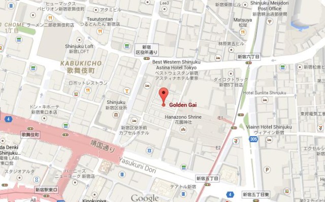 Map of Golden Gai Tokyo