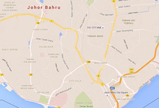 Map of Johor Bahru Malaysia